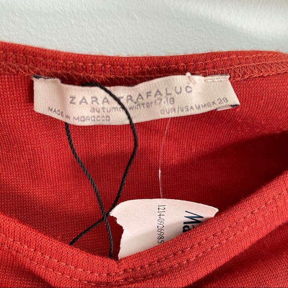 Fitted Jersey Knit Dress with Gathered Neck and Half Sleeve NWT by Zara Trafaluc - Picture 5 of 5